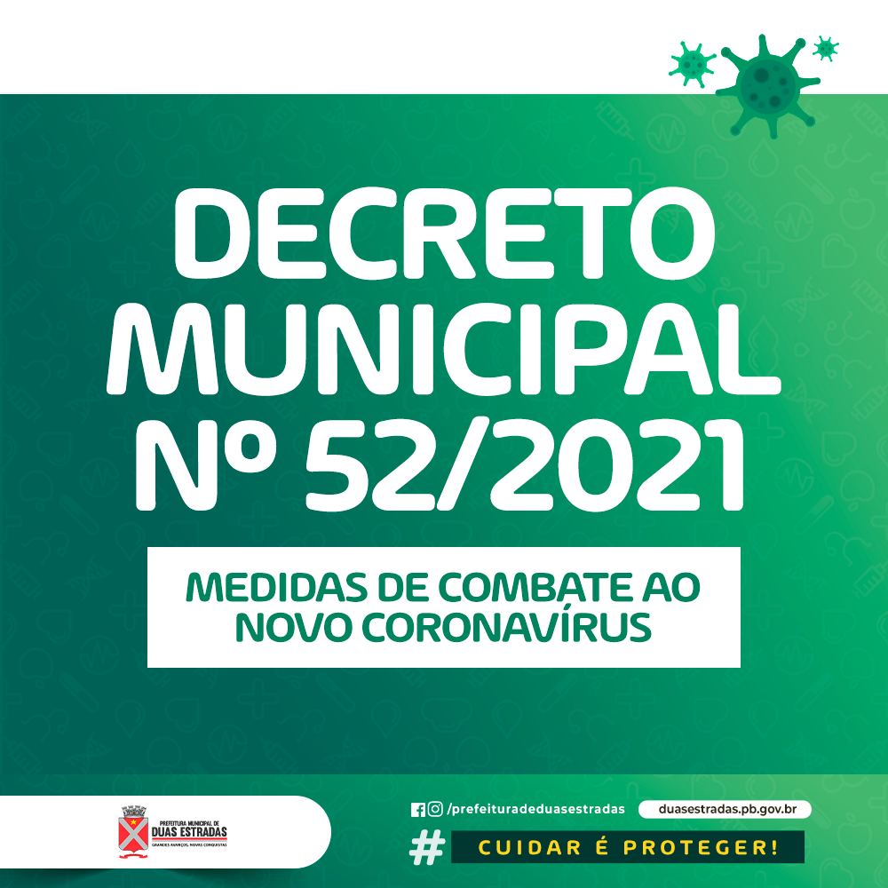 Prefeitura de Duas Estradas lança novo decreto com medidas restritivas contra o Coronavírus