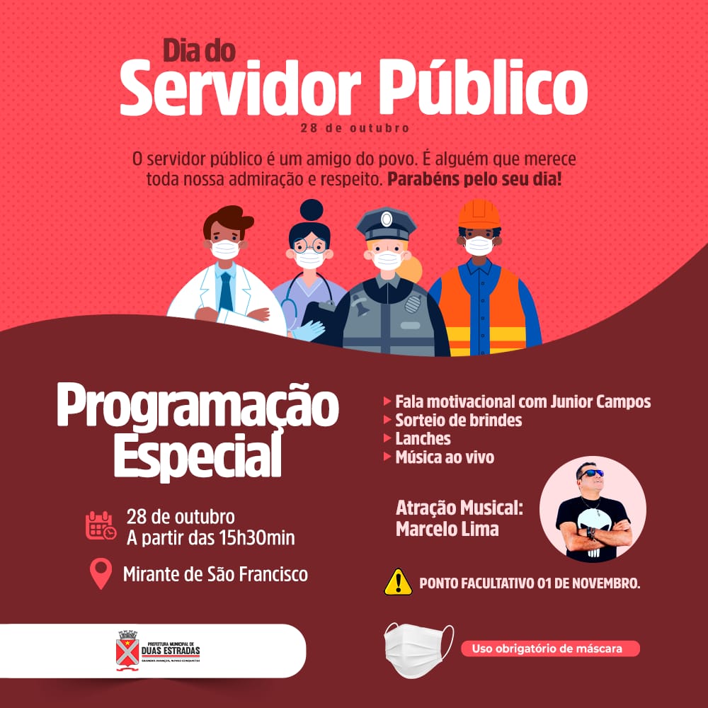 Prefeitura de Duas Estradas celebra Dia do Servidor Público nesta quinta, no Mirante de São Francisco