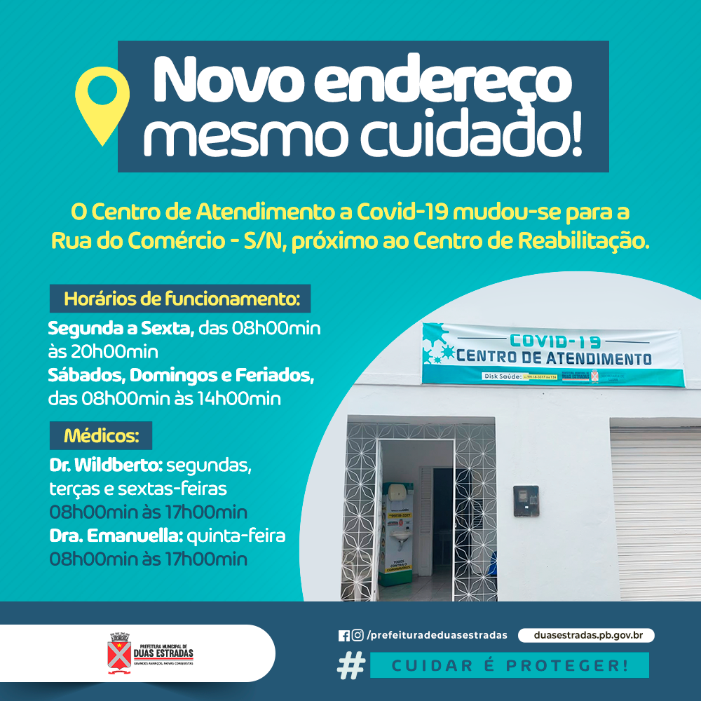 Em Duas Estradas, Central da Covid passa a atender em novo endereço