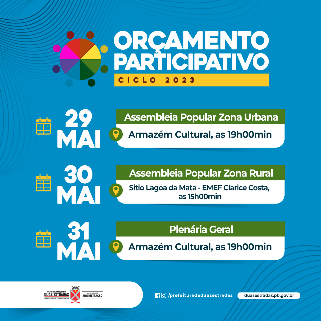 Orçamento Participativo 2023 inicia nesta segunda-feira, 29, no Armazém Cultural