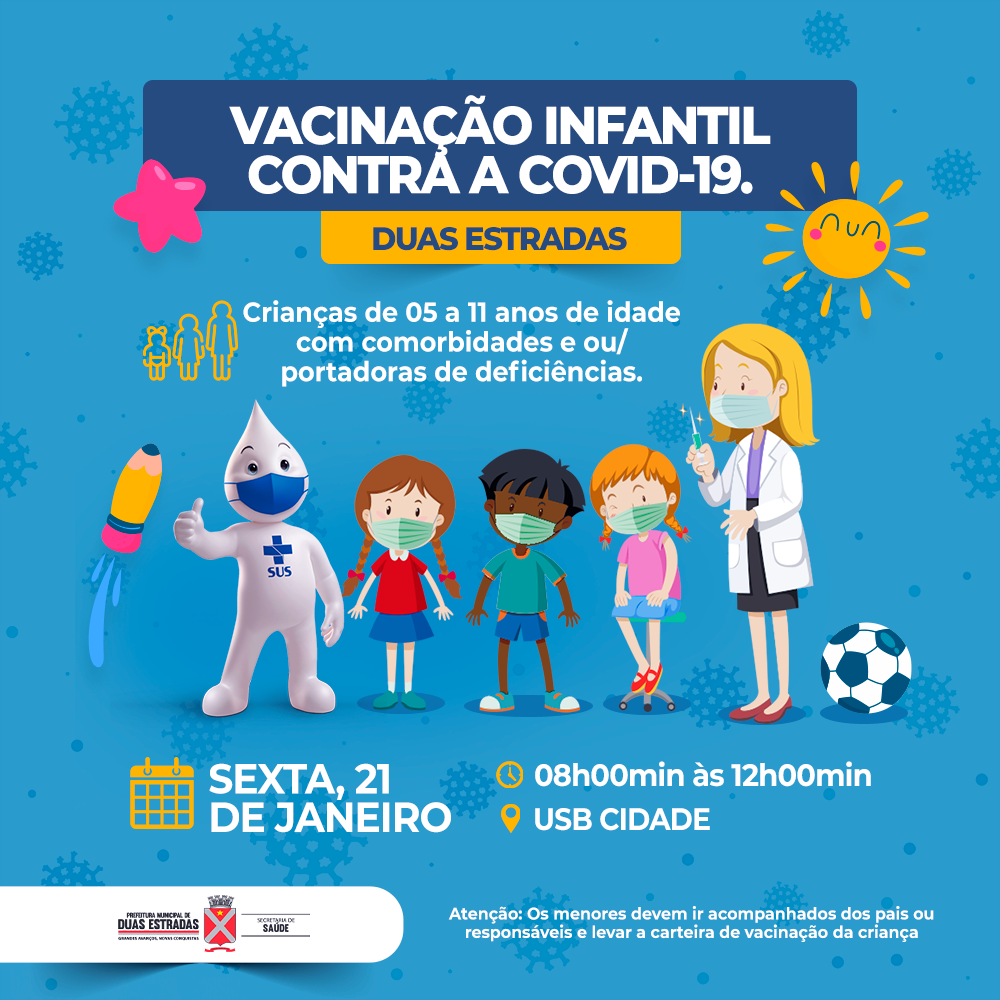 Prefeitura de Duas Estradas inicia vacinação infantil contra COVID-19 nesta sexta-feira (21)