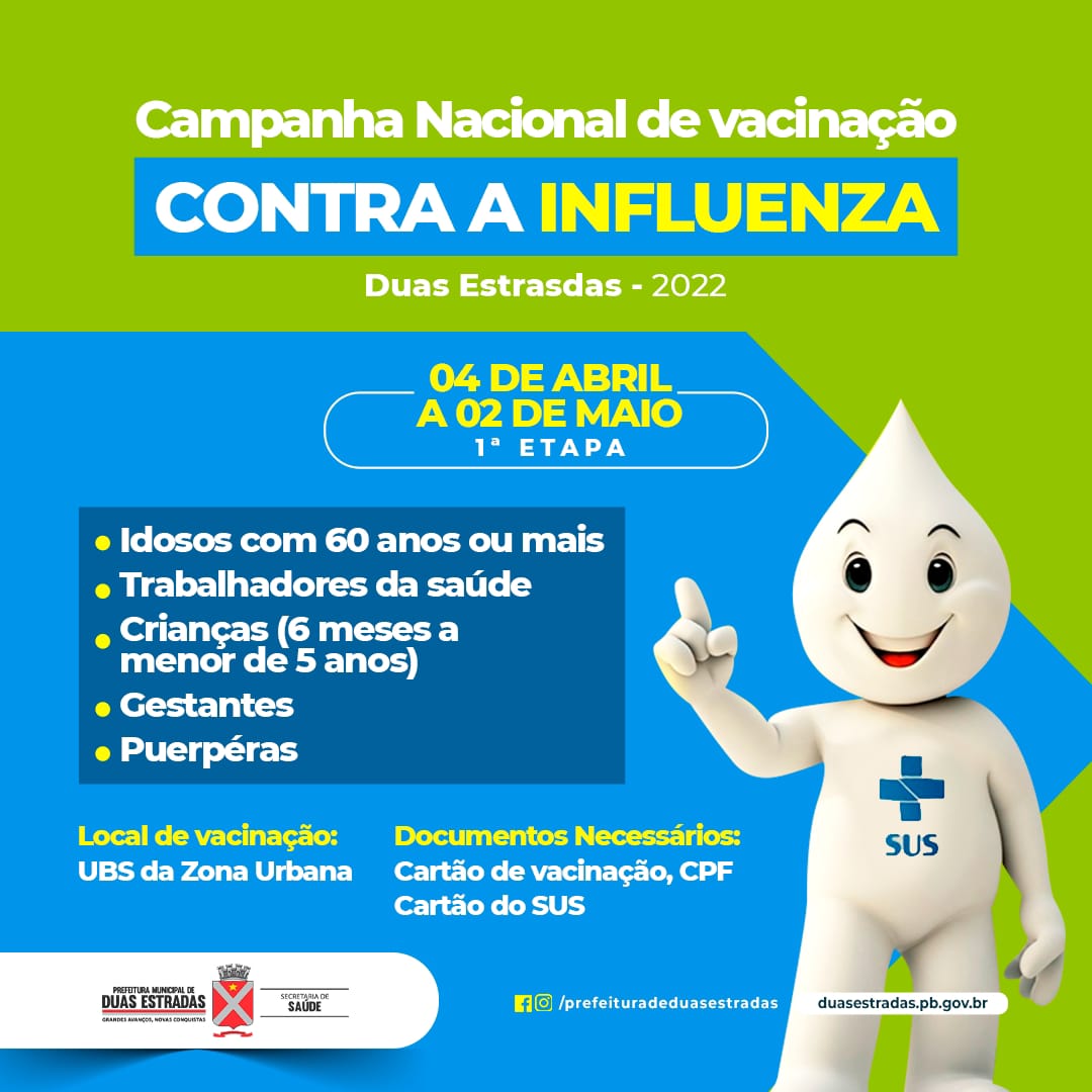 Primeira etapa da vacinação contra a gripe Influenza começou nesta segunda (04), em Duas Estradas