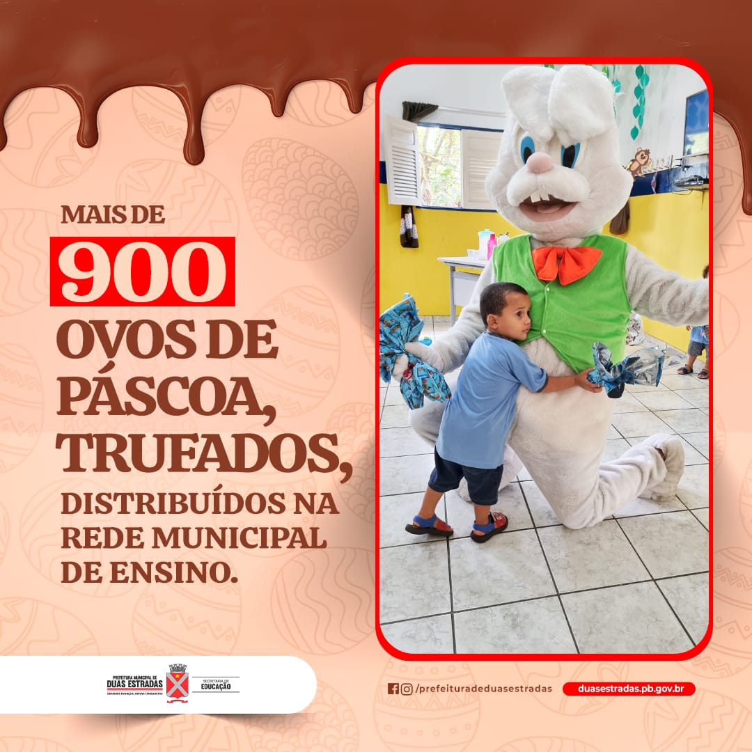 Em Duas Estradas, mais de 900 ovos de Páscoa produzidos por empreendedoras locais foram distribuídos para alunos da Rede Municipal de Ensino