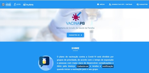 Governo da PB lança Site de Cadastro de Vacinação contra a Covid-19